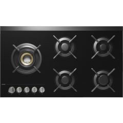Asko HG1935AB , 90cm, Fusion VolcanoTM wok burner (2), Solid cast iron pan supports, 5 zones, Steple