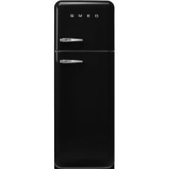 Smeg FAB30RBL5UK black, 60cm 50s Style Right Hand Hinge Freezer over Fridge